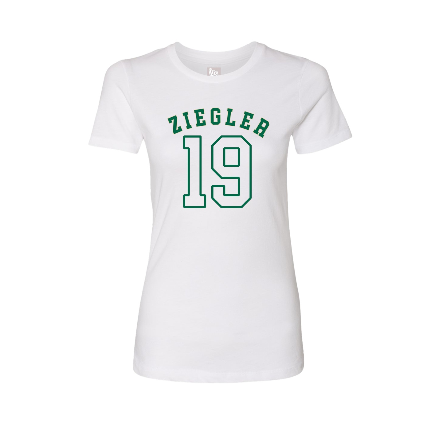 Fitted Women's Tee — Shirsey Arch in White