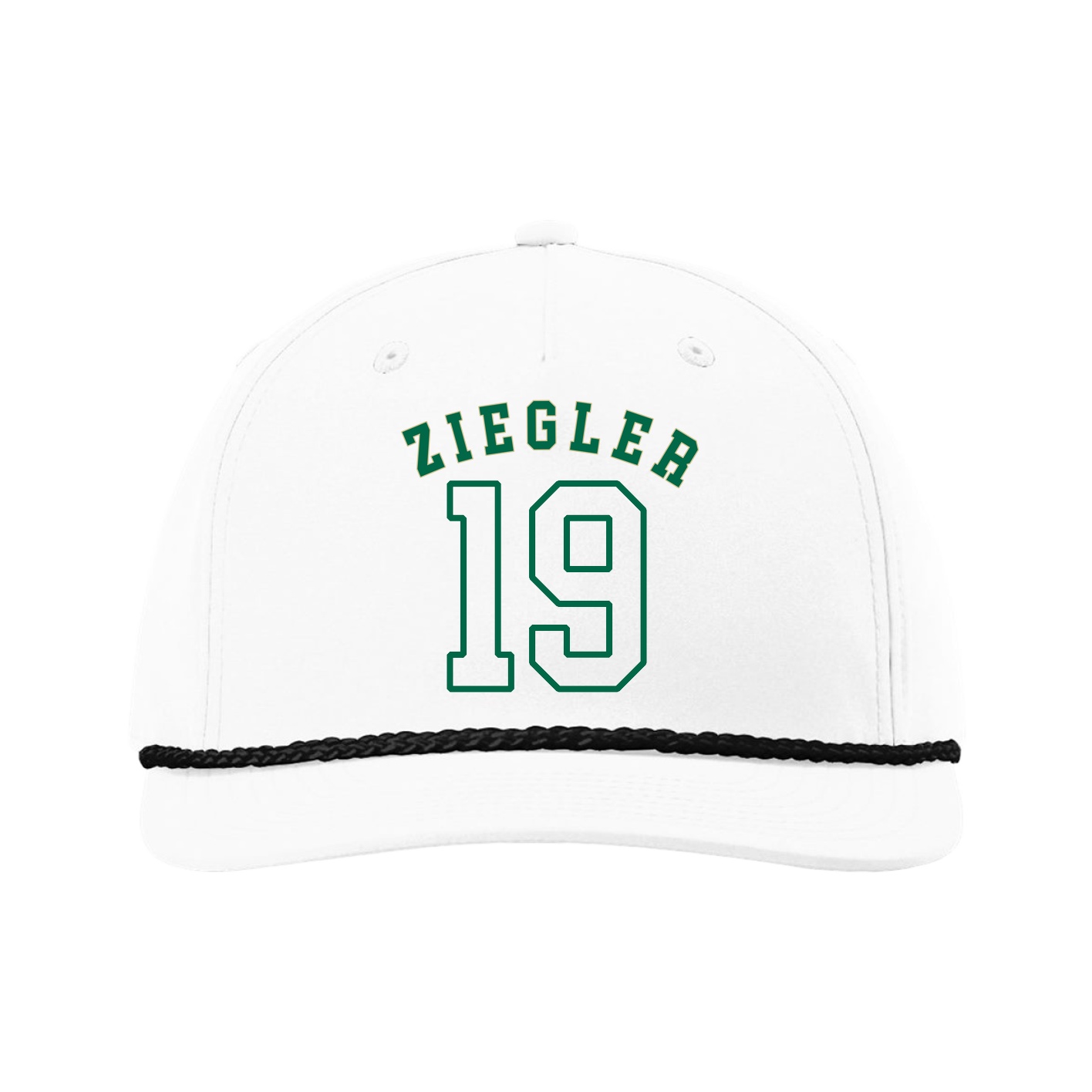 Five-Panel Classic Rope Cap — Shirsey Arch in White