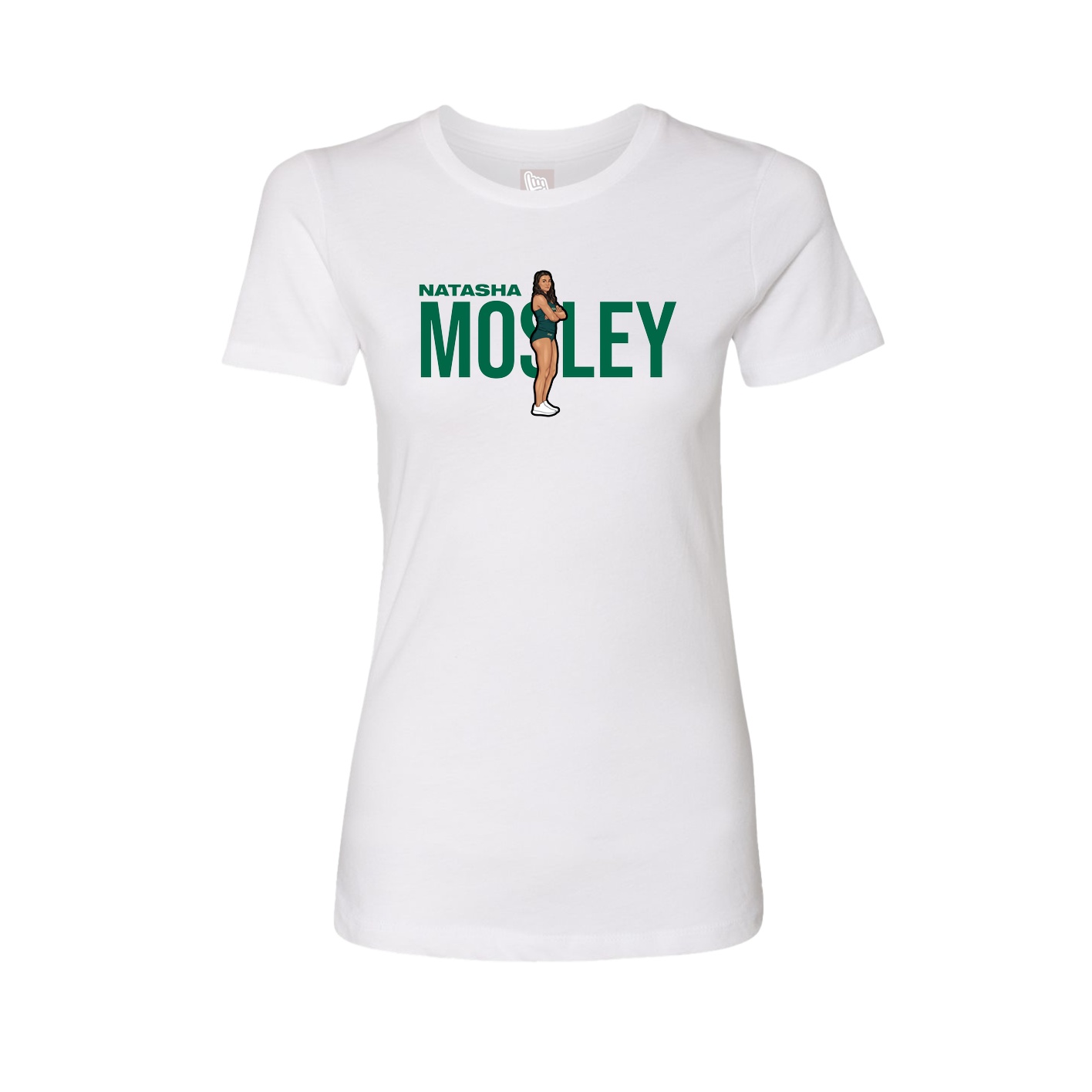 Fitted Women's Tee — Player Name in White