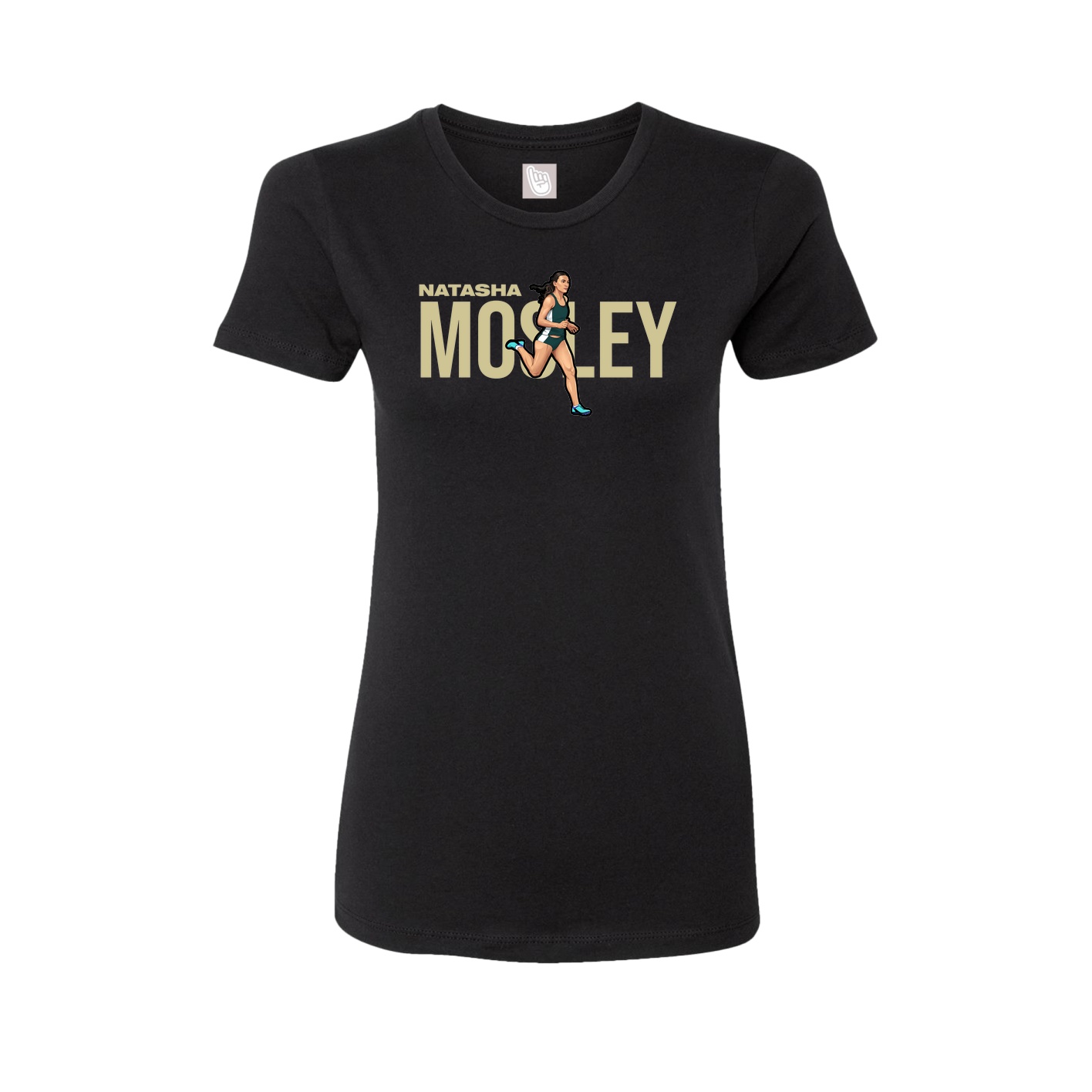 Fitted Women's Tee — Player Name in Black