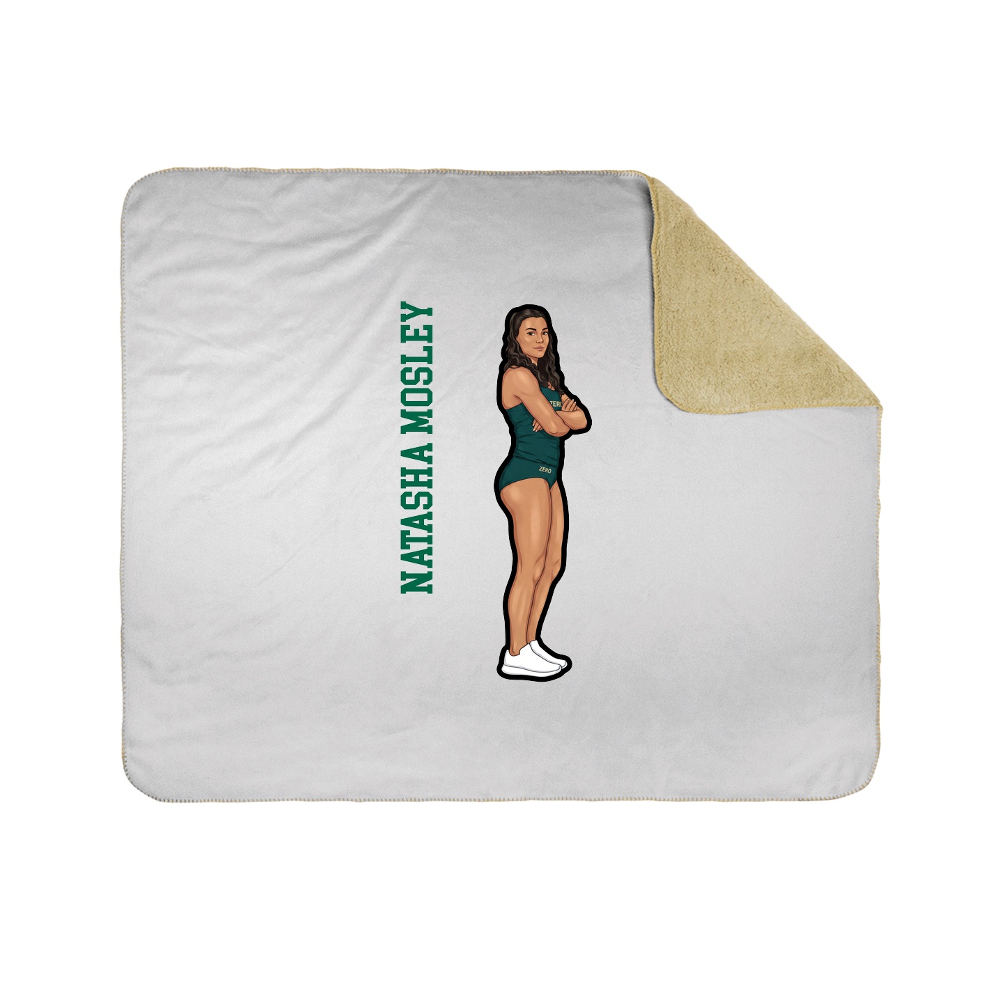 Throw Blanket — Name Vertical in White