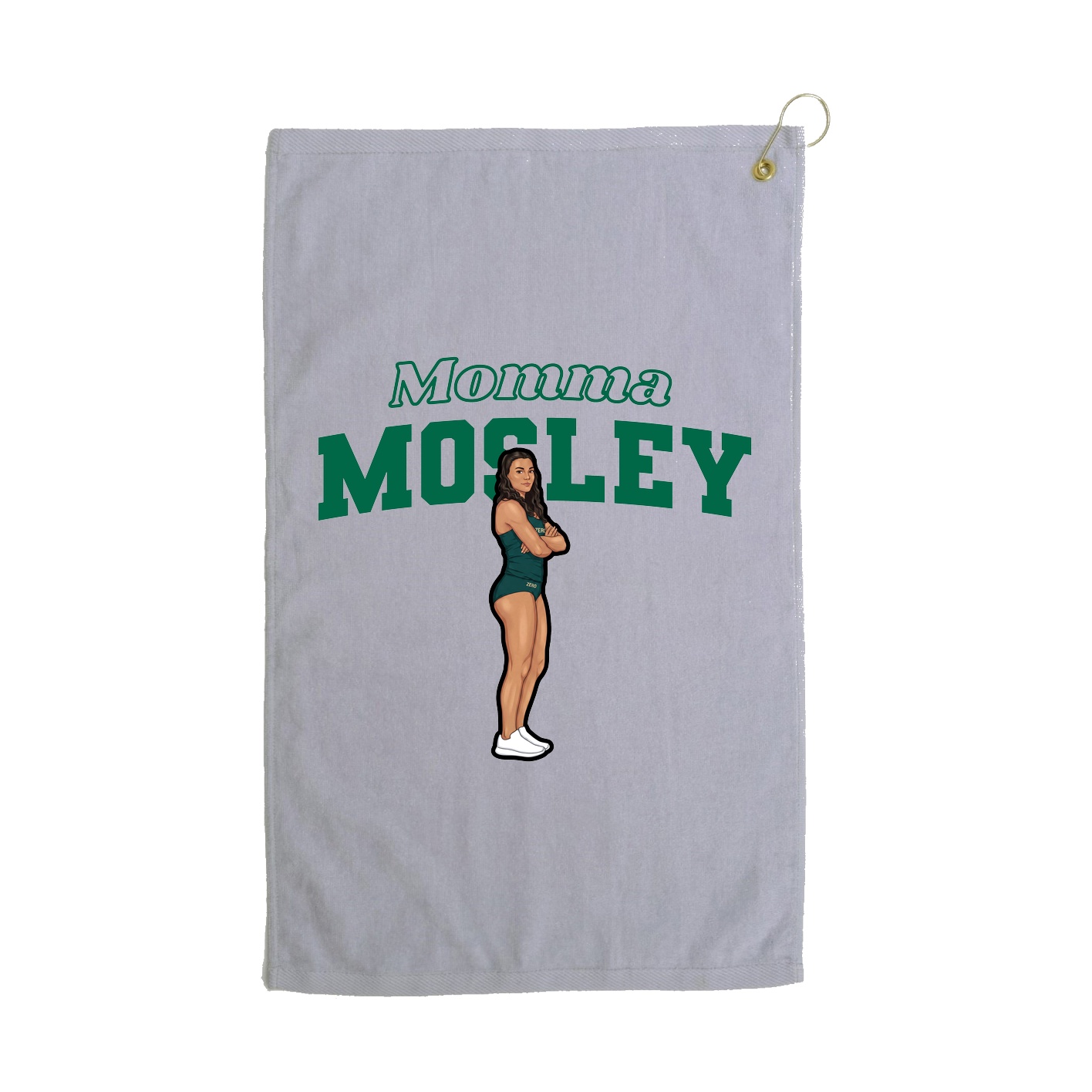 Golf Towel — Mothers Day Block in Grey