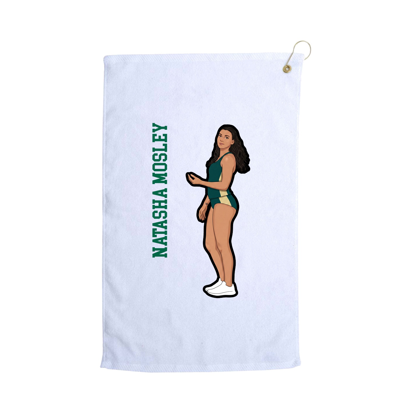 Golf Towel — Name Vertical in White