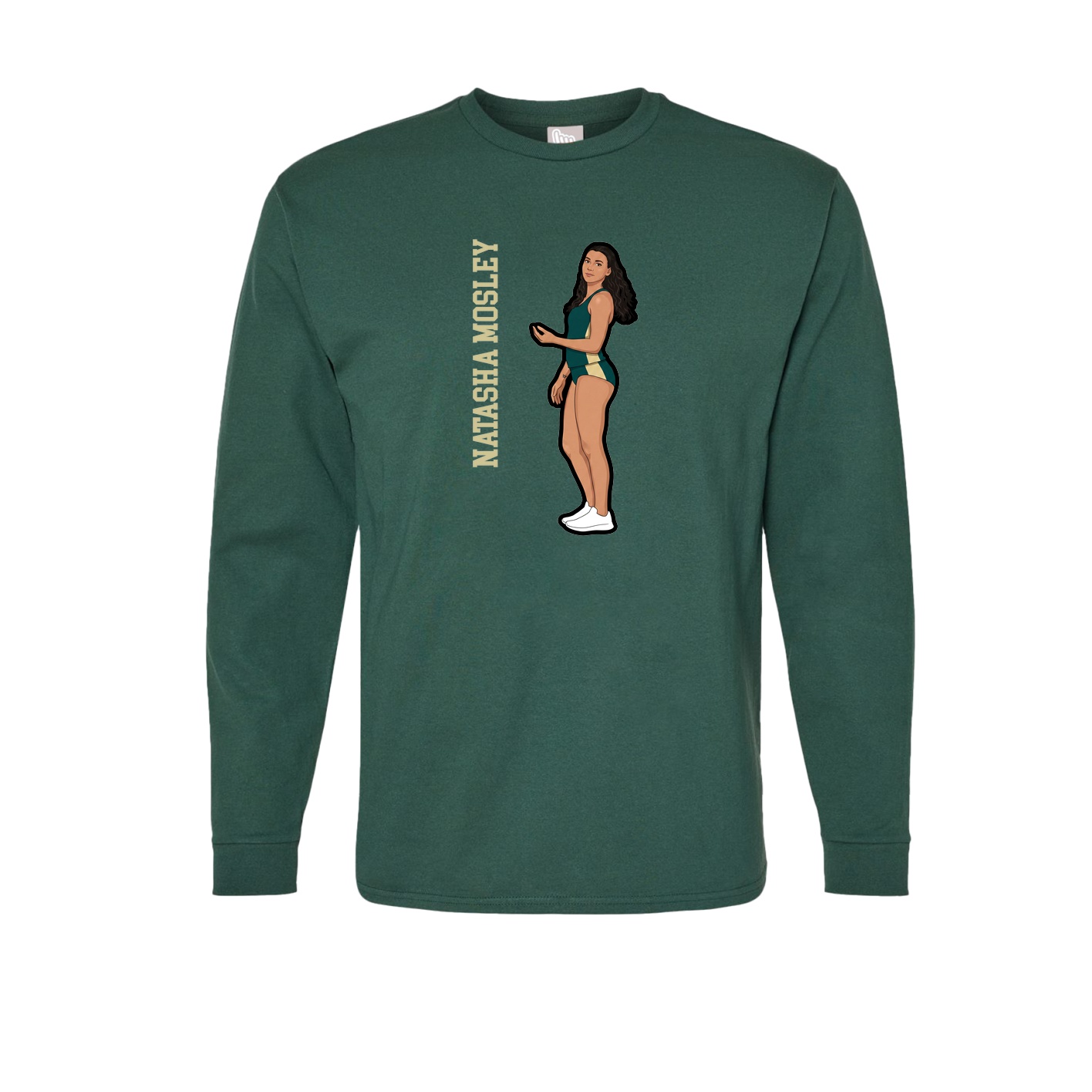 Long Sleeve Tee — Name Vertical in Green