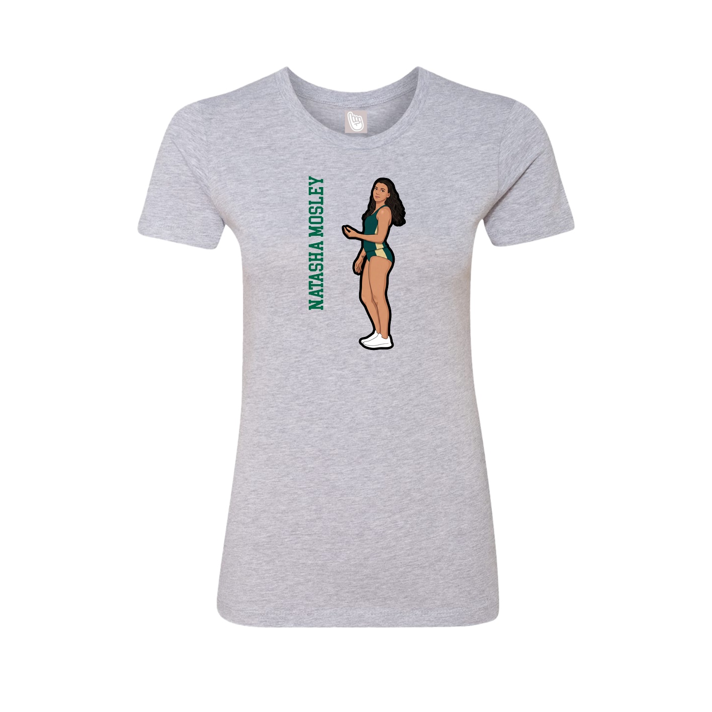Womens Tee — Name Vertical in Grey