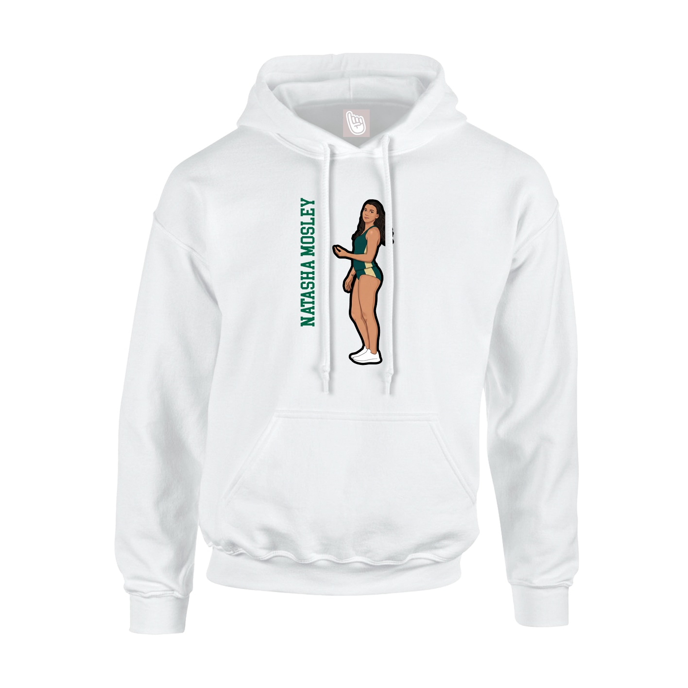 Youth Hoodie — Name Vertical in White