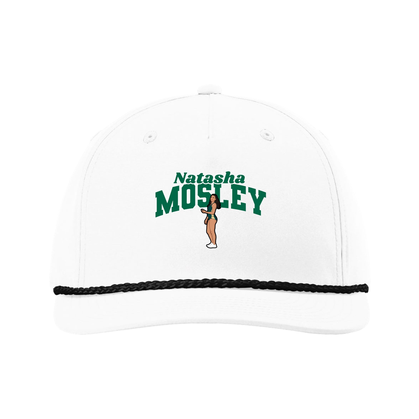 Five-Panel Classic Rope Cap — Signature Arch in White