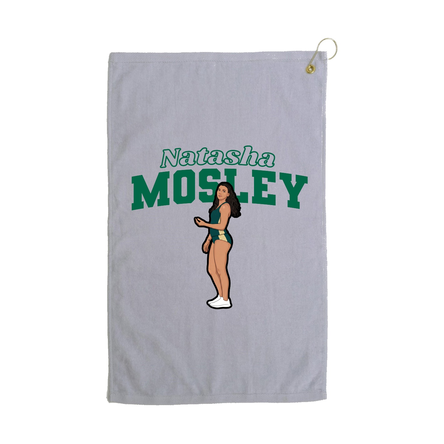 Golf Towel — Name Arch in Grey