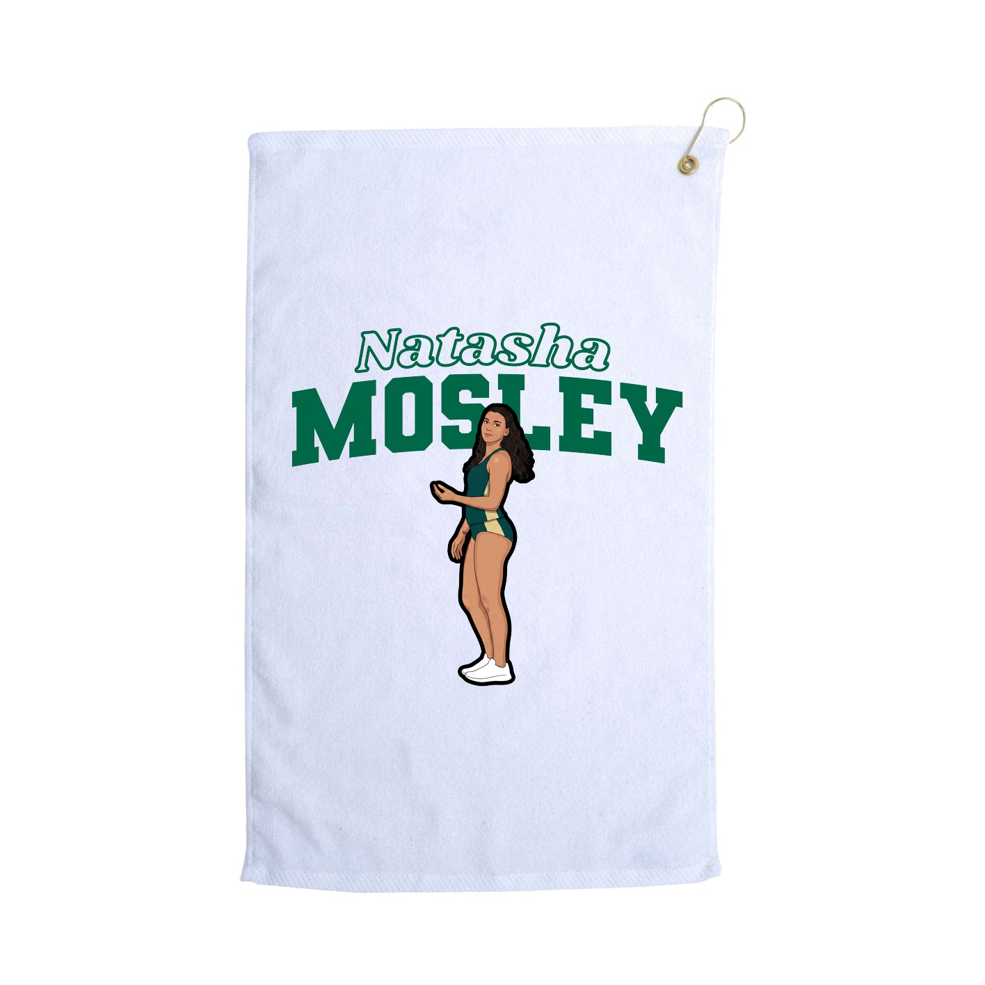 Golf Towel — Name Arch in White