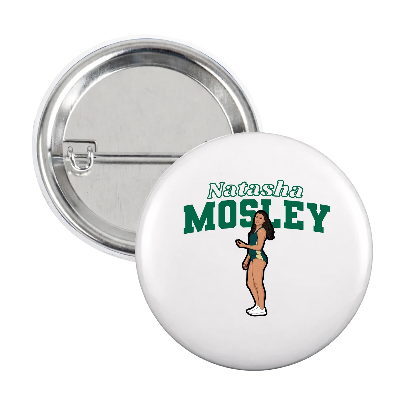 Game Day Button — Name Arch in White