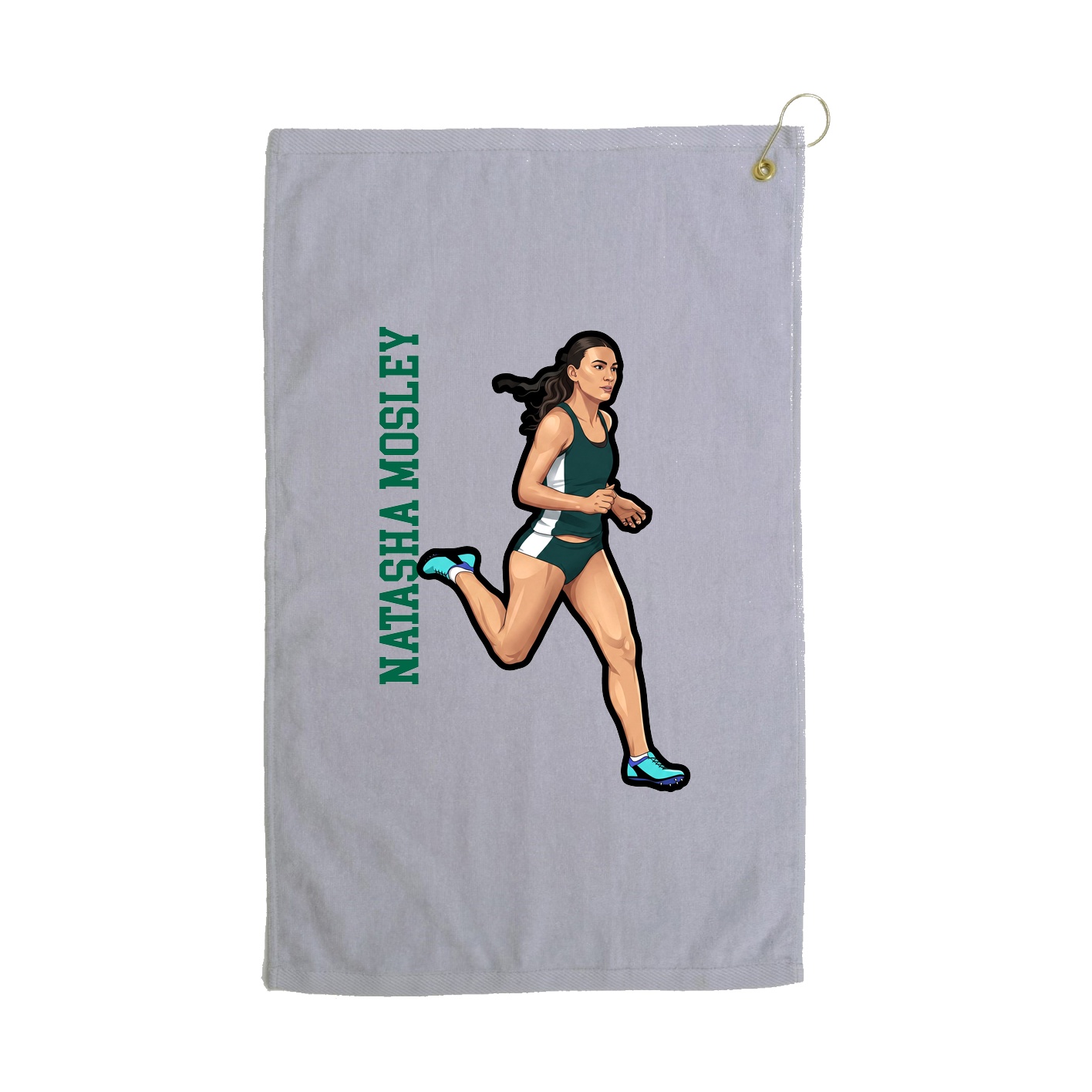 Golf Towel — Name Vertical in Grey