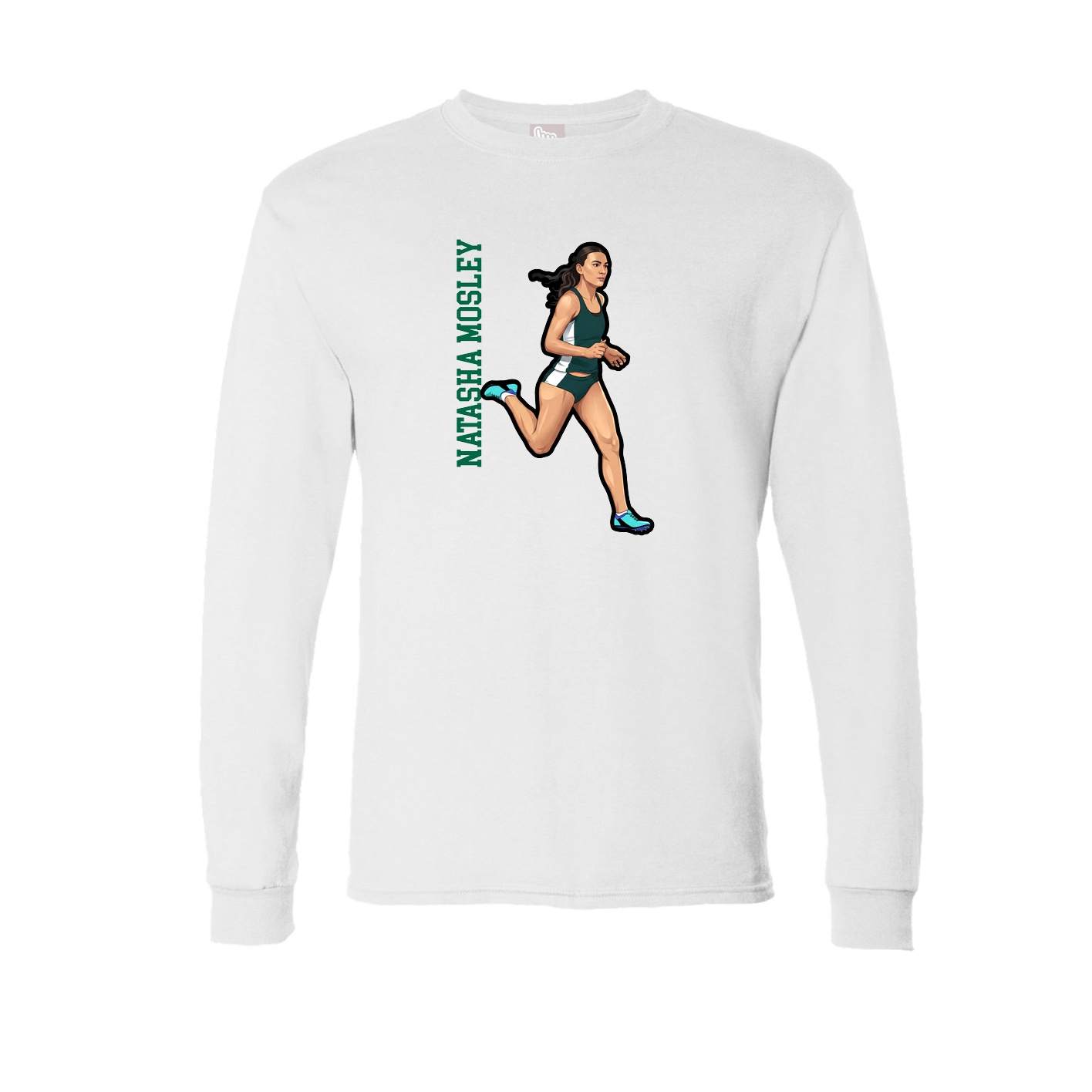 Long Sleeve Tee — Name Vertical in White
