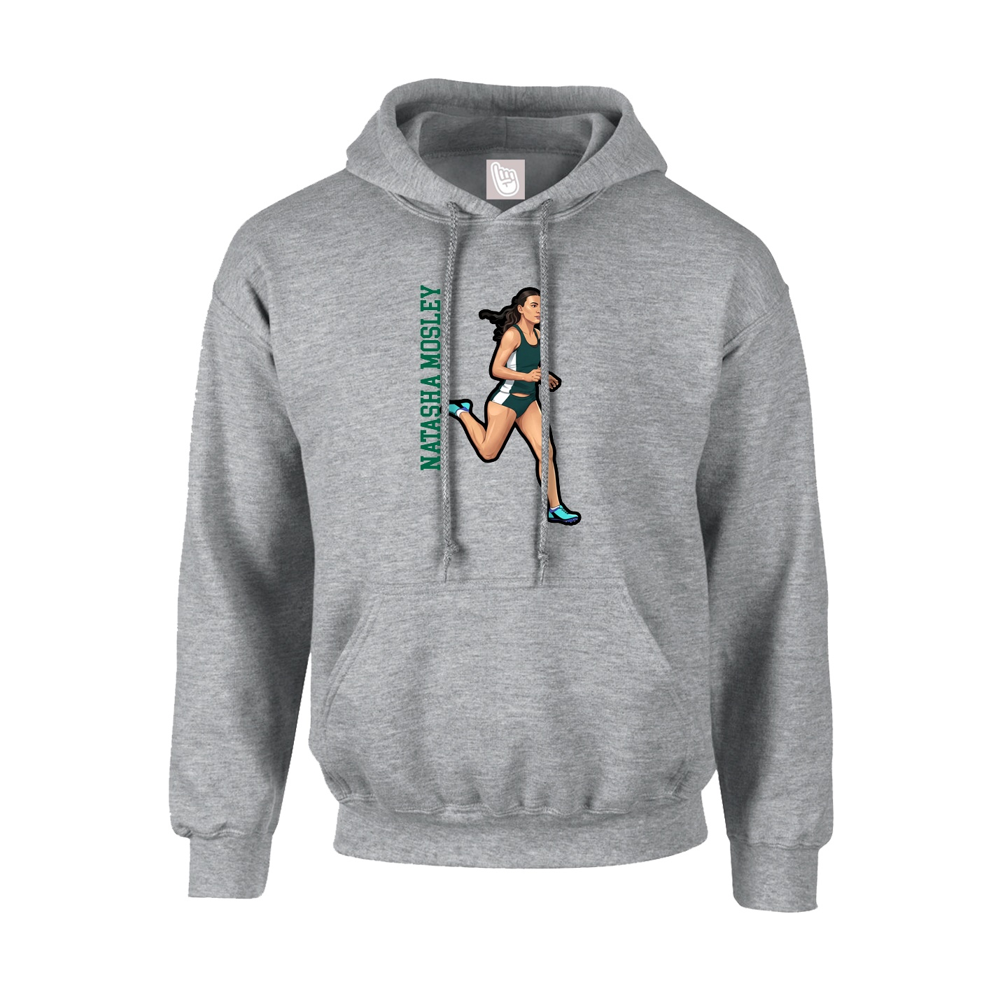 Hoodie — Name Vertical in Grey