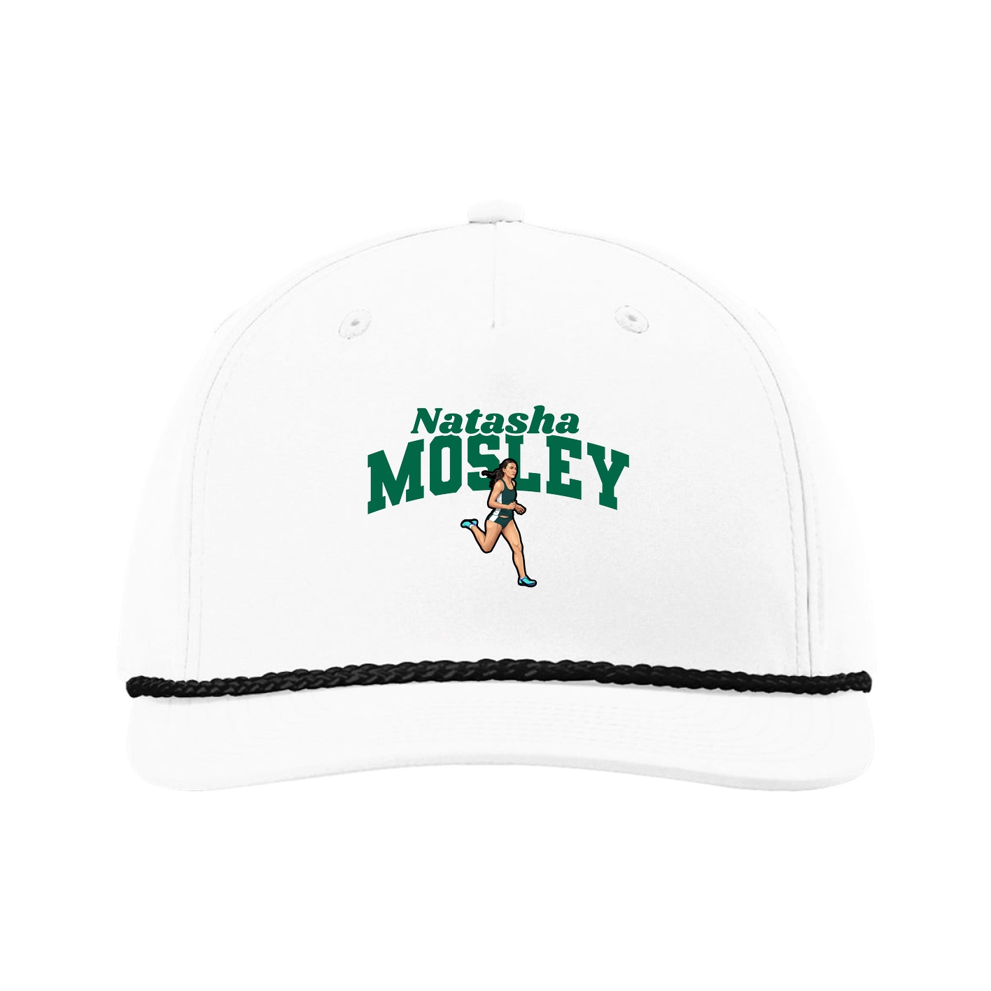 Five-Panel Classic Rope Cap — Signature Arch in White