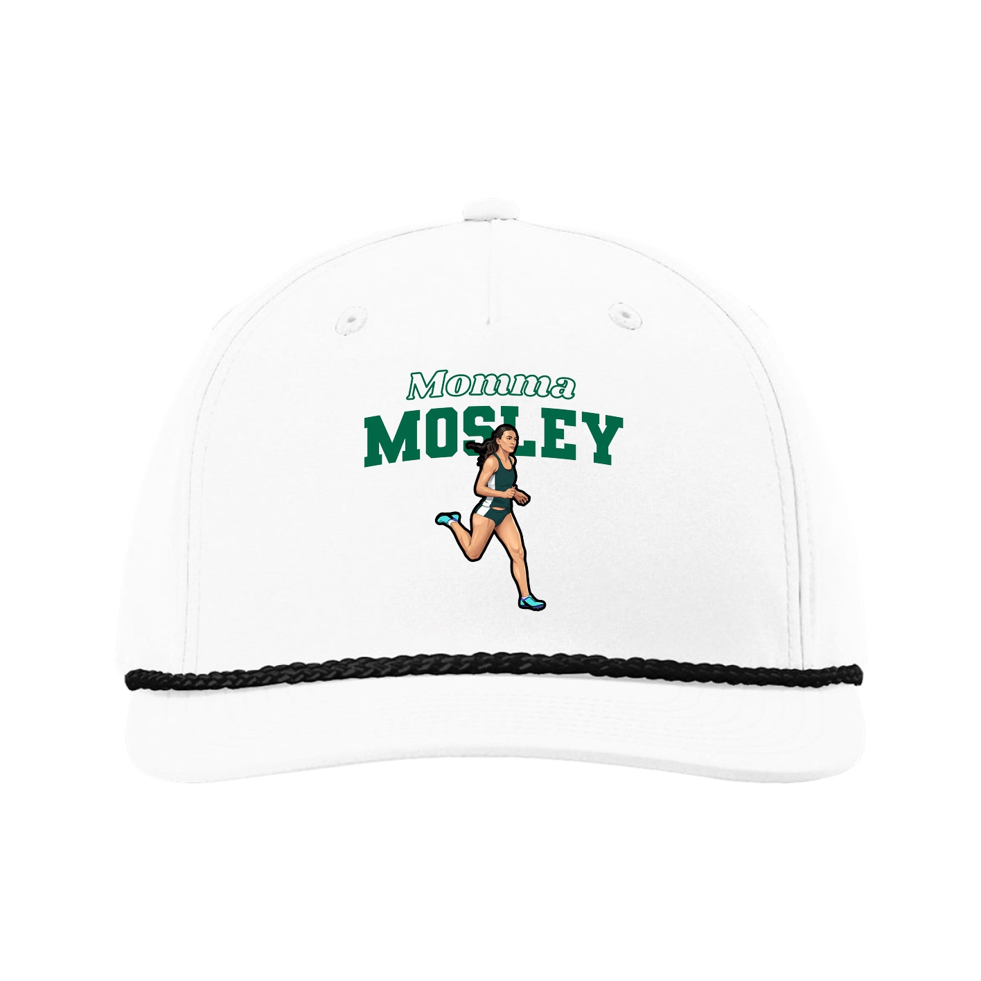 Five-Panel Classic Rope Cap — Mothers Day Block in White