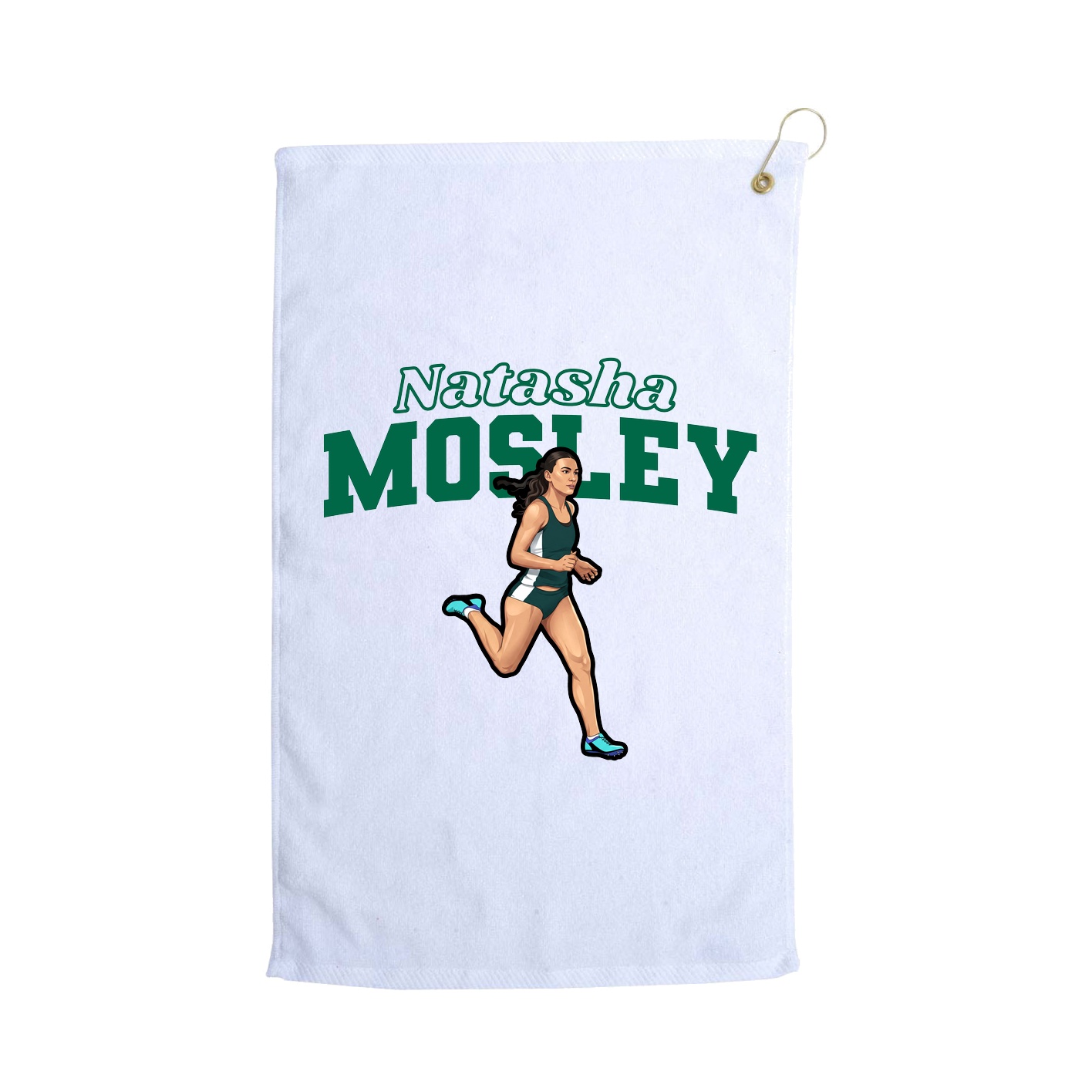 Golf Towel — Name Arch in White