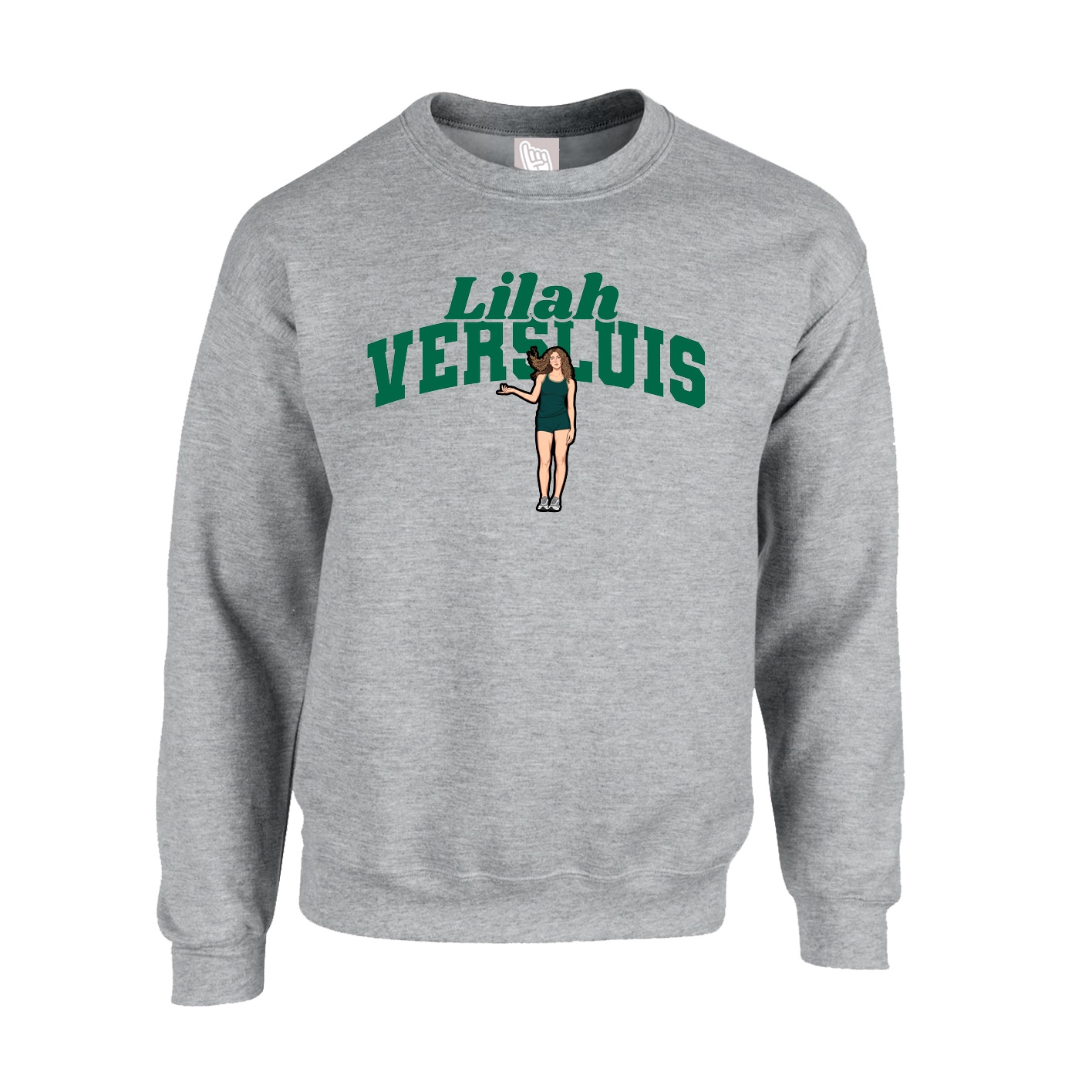 Fleece Crew — Signature Arch in Grey