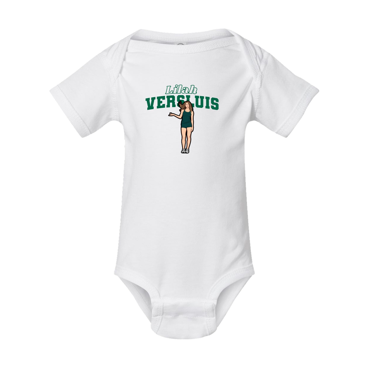 Baby Onesie — Name Arch in White