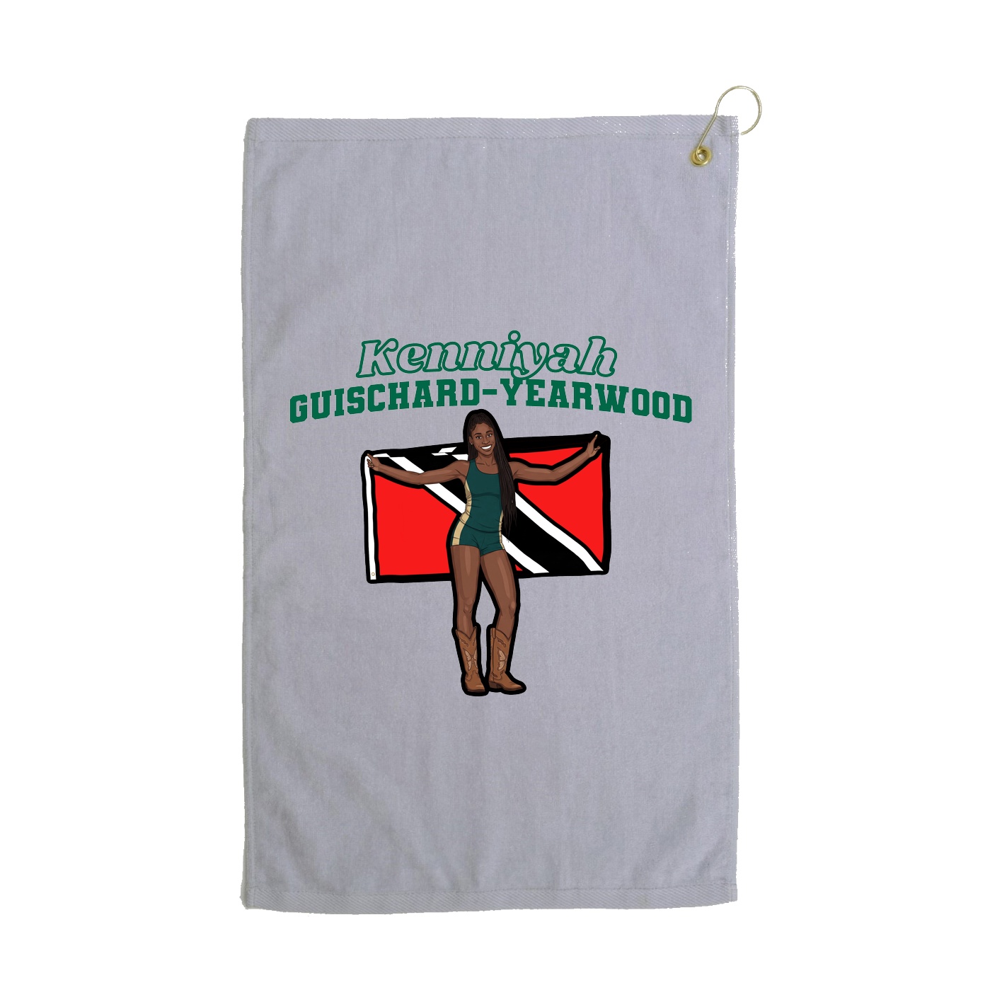 Golf Towel — Name Arch in Grey