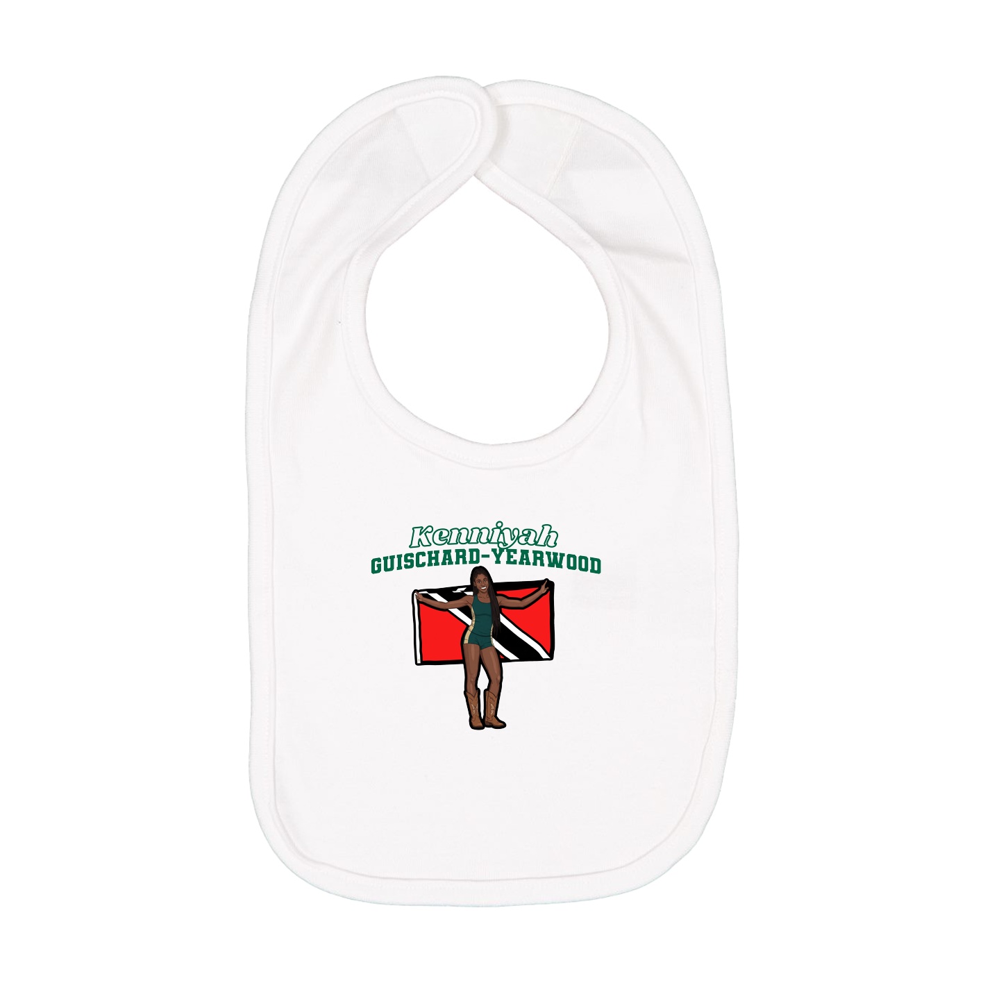 Infant Bib — Name Arch in White