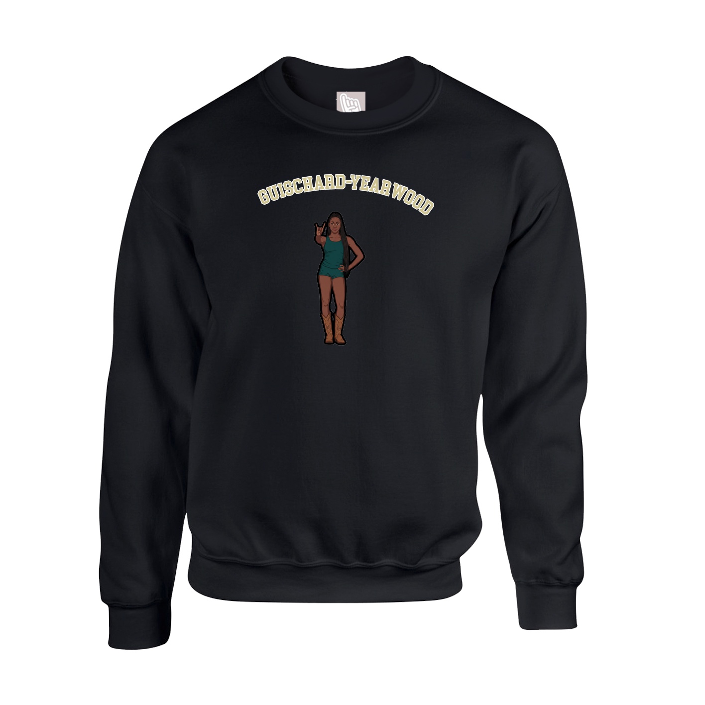 Fleece Crew — Shirsey Arch in Black