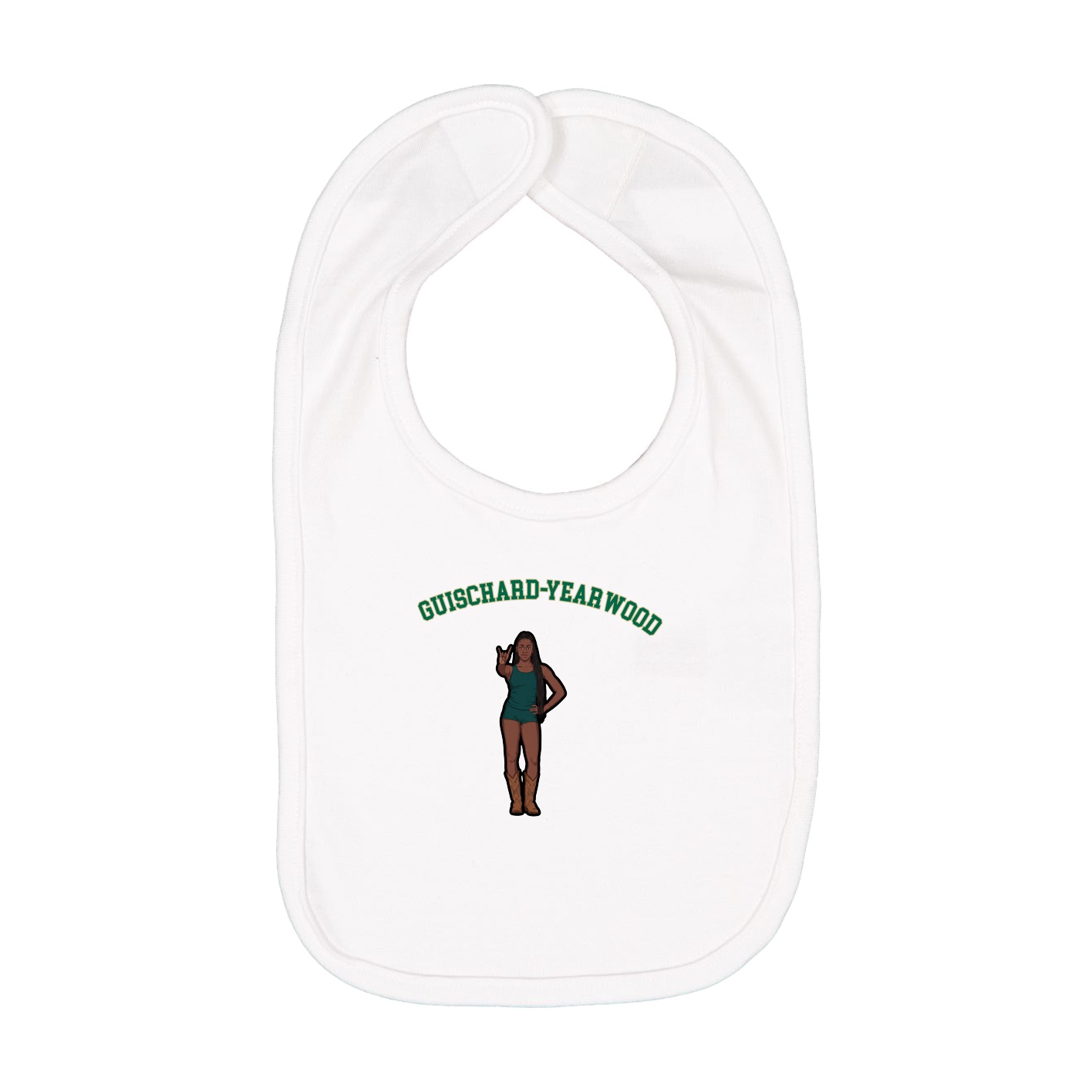 Infant Bib — Shirsey Arch in White