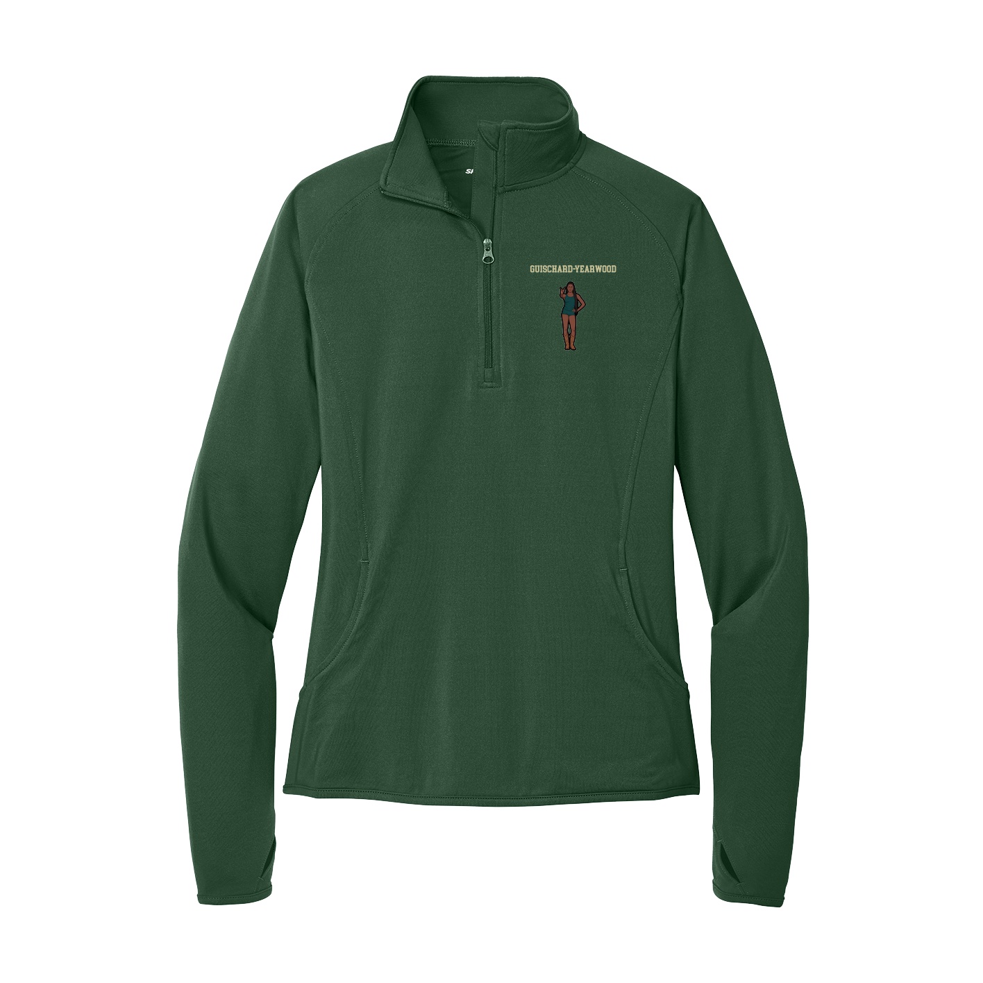 Women's Q-Zip Pullover — Shirsey in Green