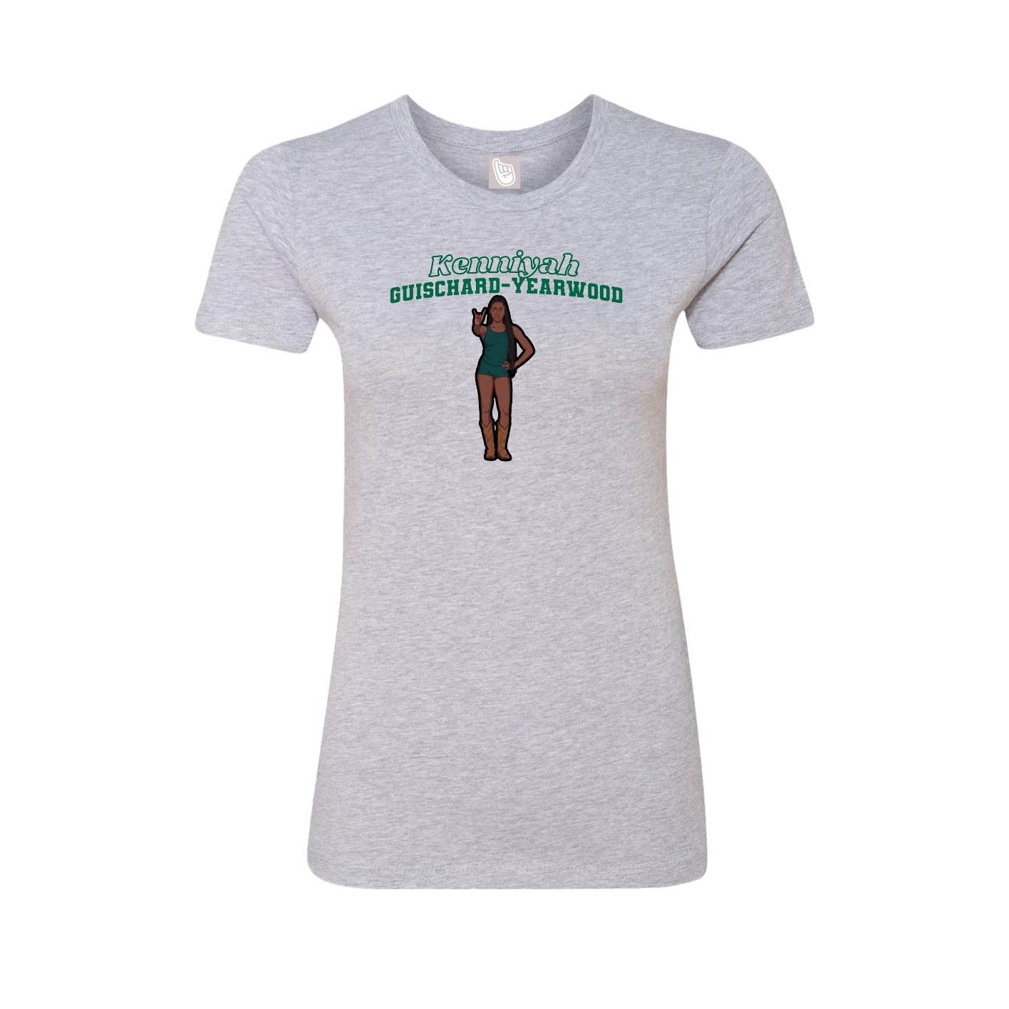 Womens Tee — Name Arch in Grey
