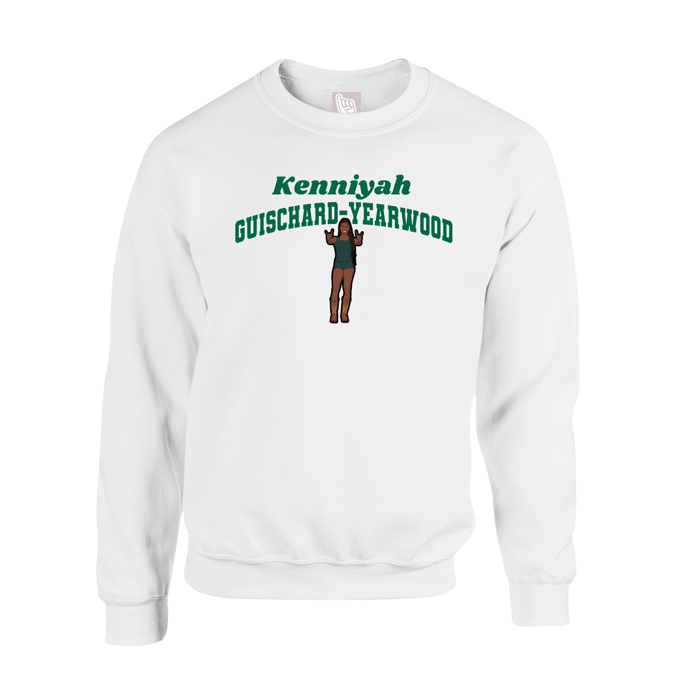 Fleece Crew — Signature Arch in White