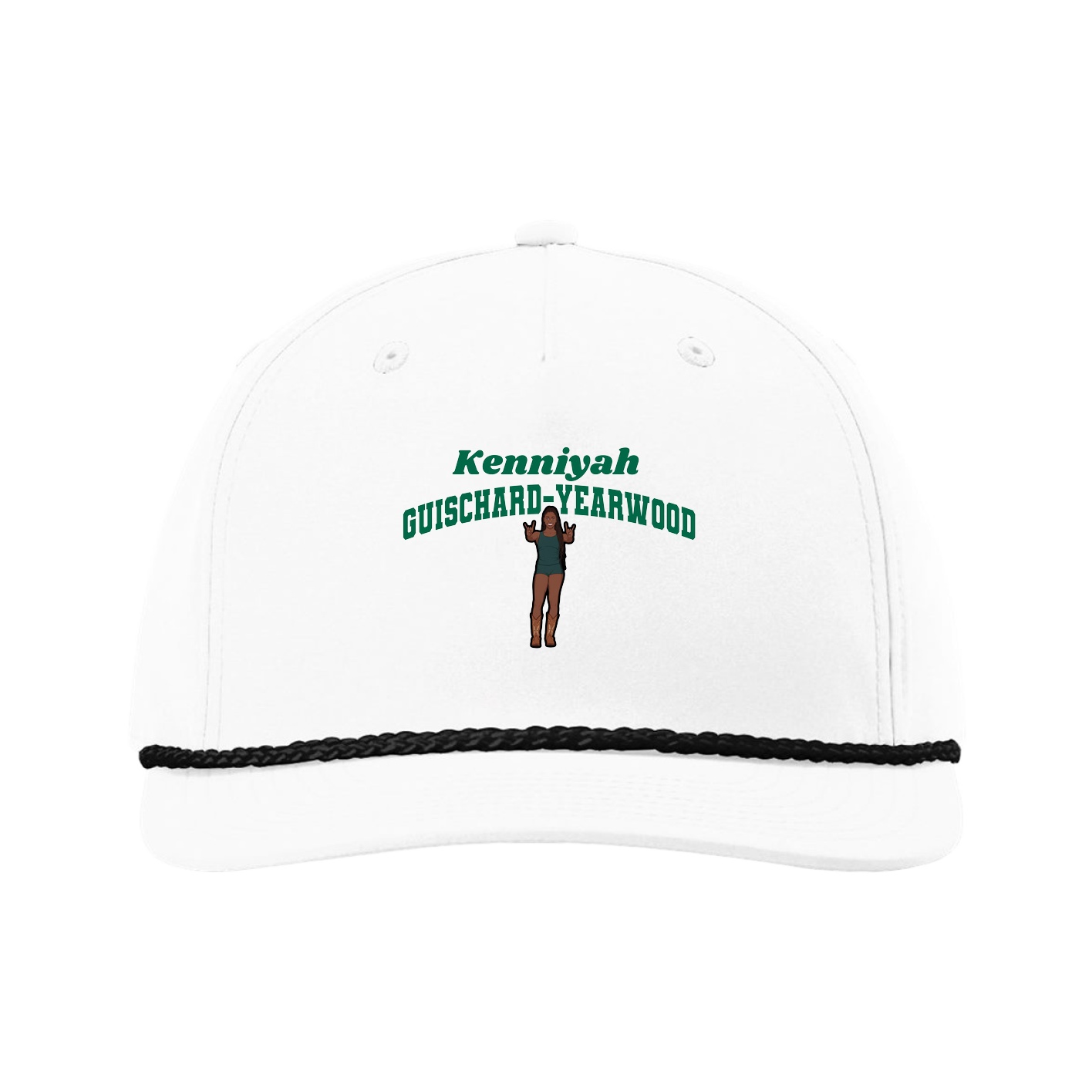 Five-Panel Classic Rope Cap — Signature Arch in White
