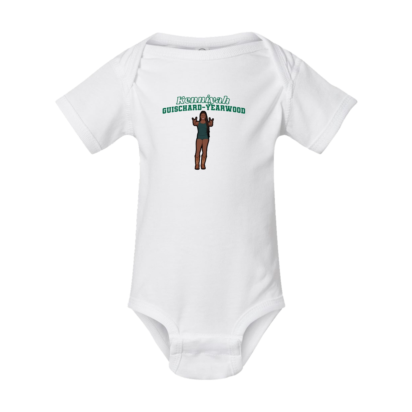 Baby Onesie — Name Arch in White