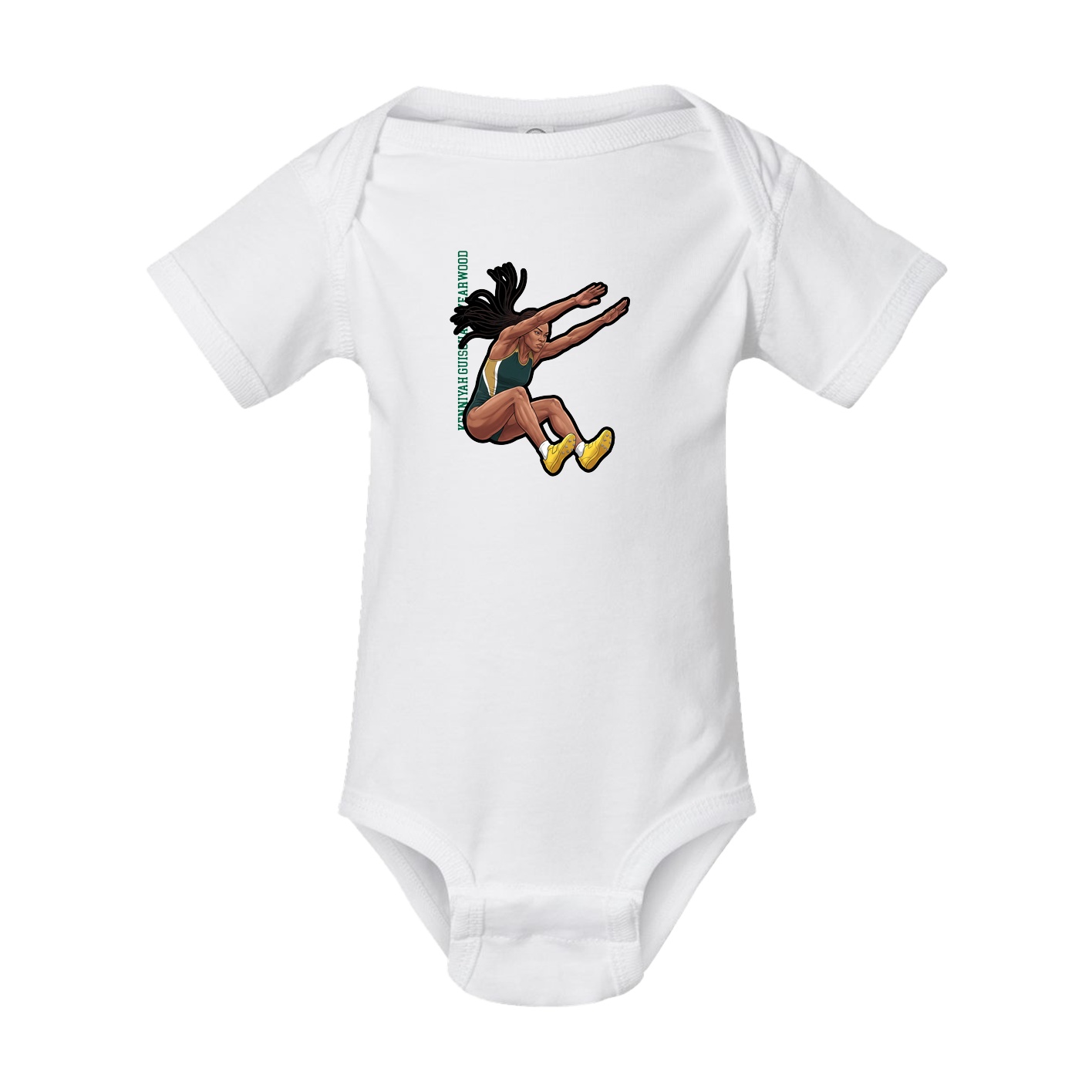 Baby Onesie — Name Vertical in White