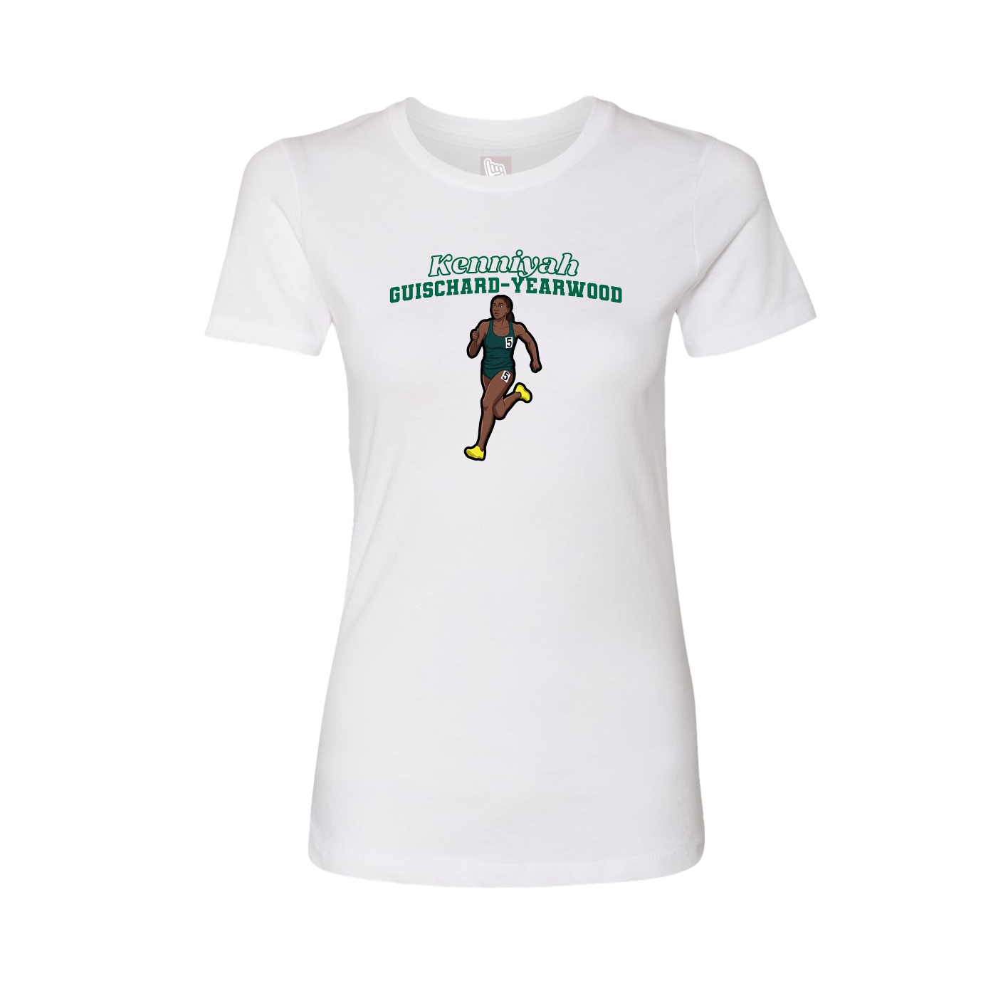 Womens Tee — Name Arch in White