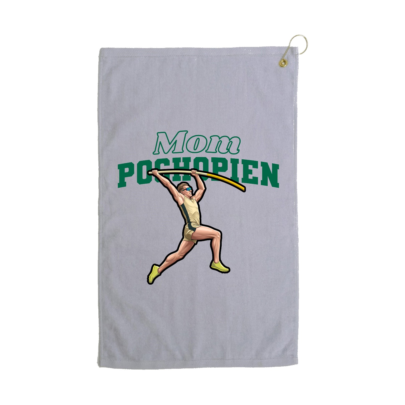 Golf Towel — Mothers Day Block in Grey