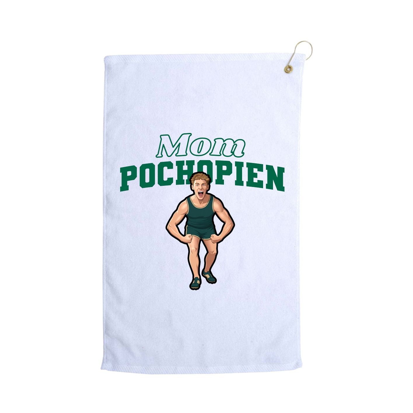 Golf Towel — Mothers Day Block in White