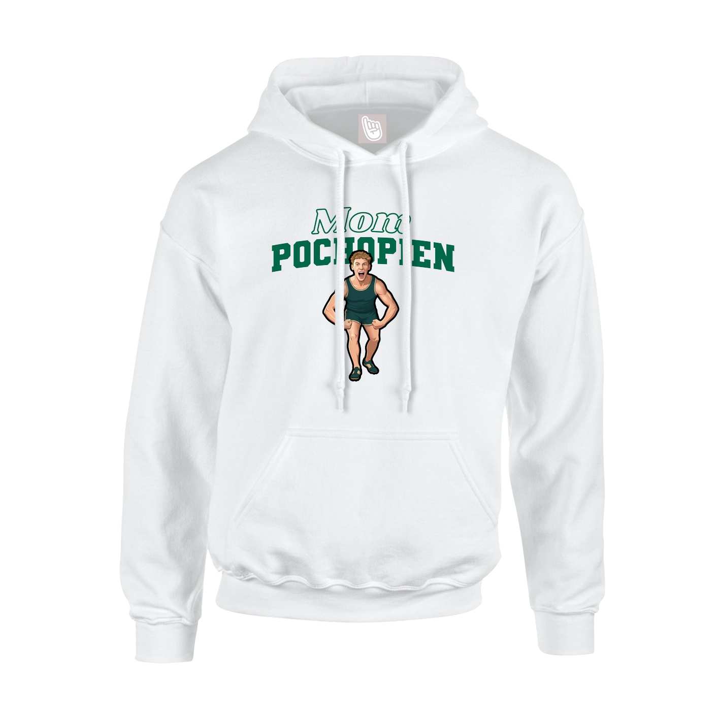 Youth Hoodie — Mothers Day Block in White