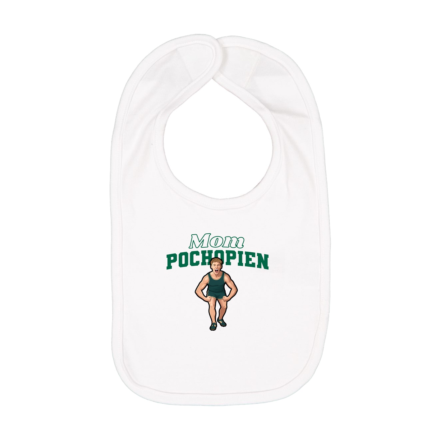 Infant Bib — Mothers Day Block in White
