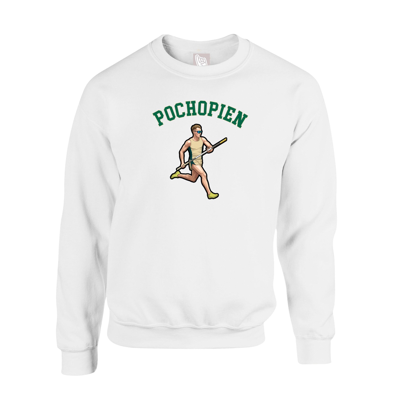 Fleece Crew — Shirsey Arch in White