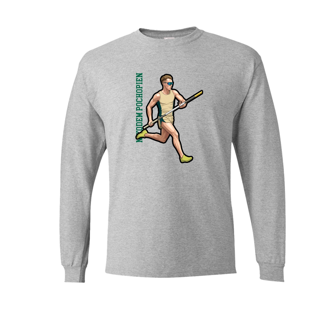 Long Sleeve Tee — Name Vertical in Grey
