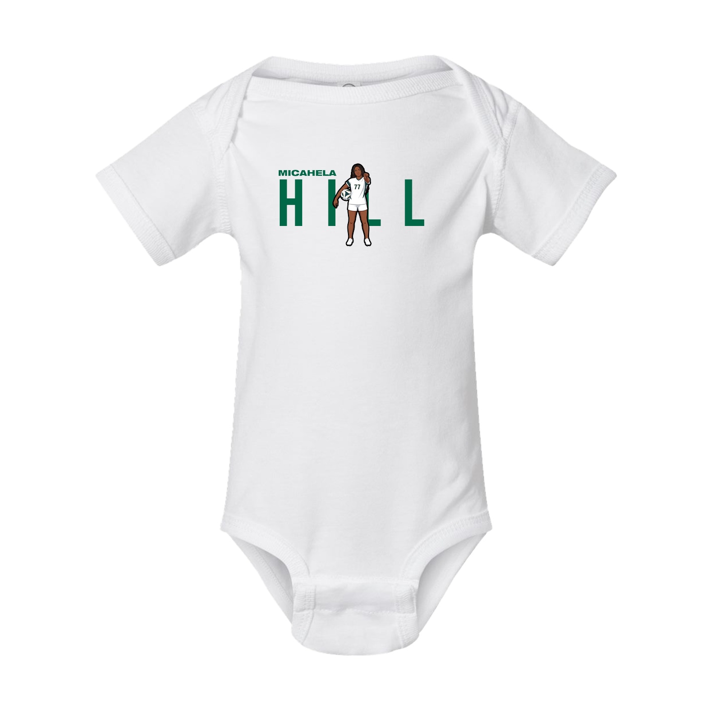 Baby Onesie — Player Name in White
