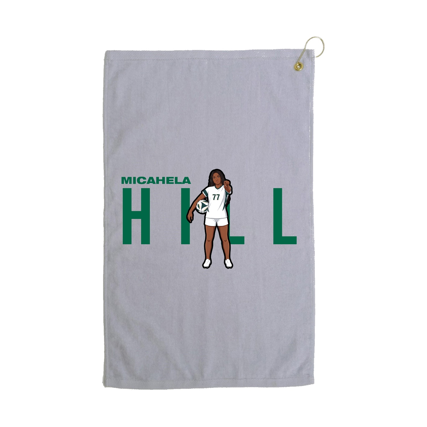 Golf Towel — Player Name in Grey