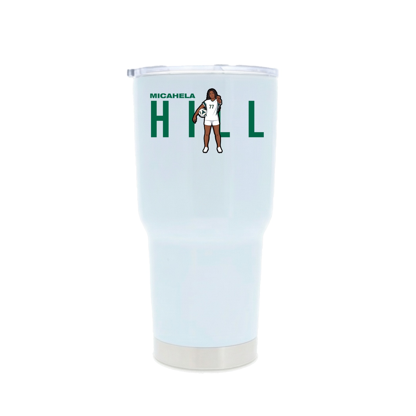 30oz Stainless Steel Tumbler — Player Name in White