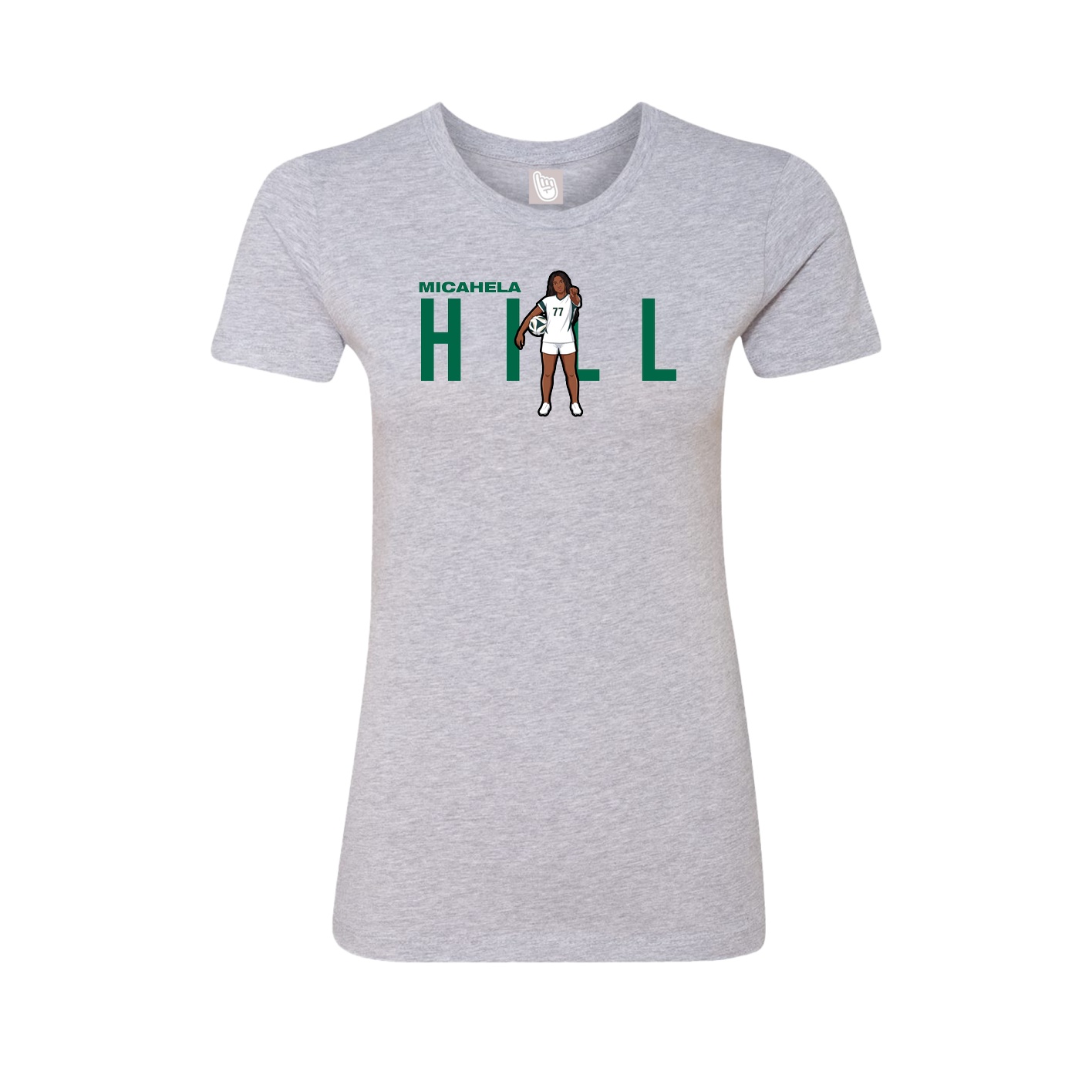Fitted Women's Tee — Player Name in Grey