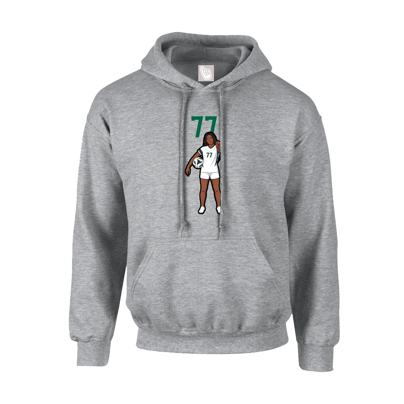 Youth Hoodie — Number Top in Grey