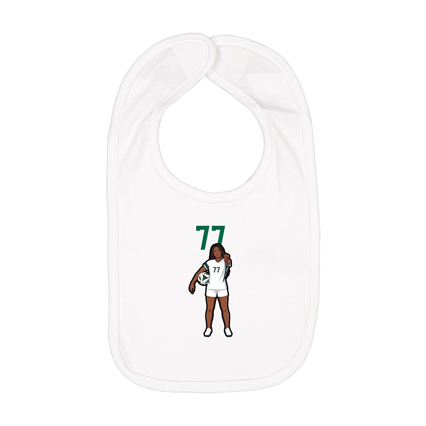 Infant Bib — Number Top in White