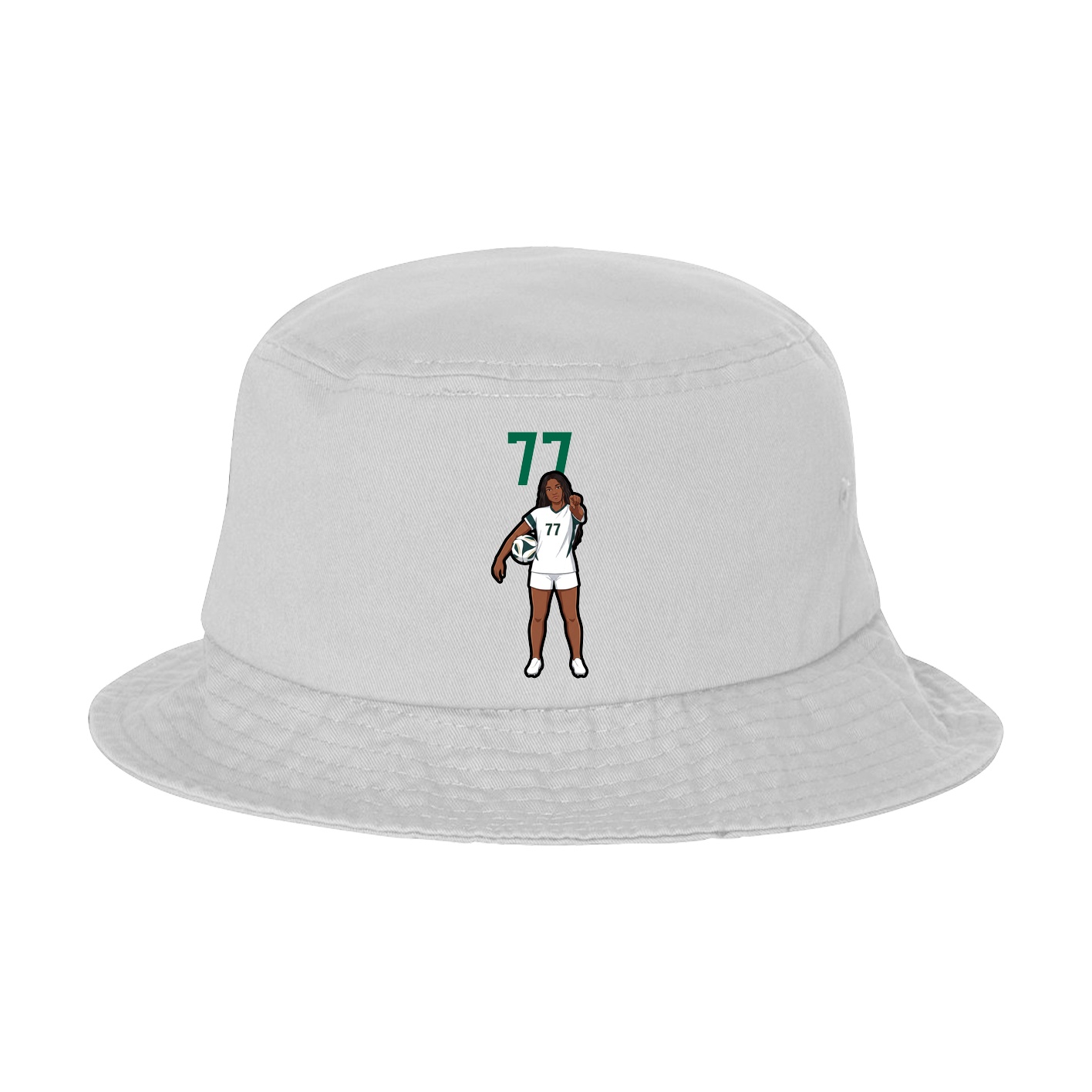 Bucket Cap — Number Top in White