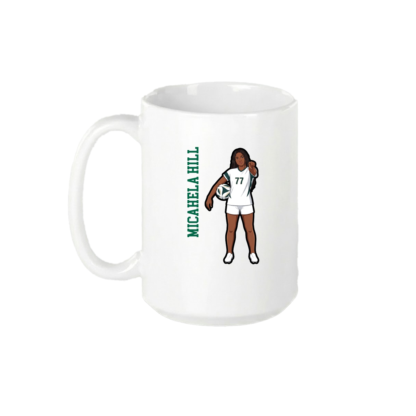 15oz Coffee Mug — Name Vertical in White