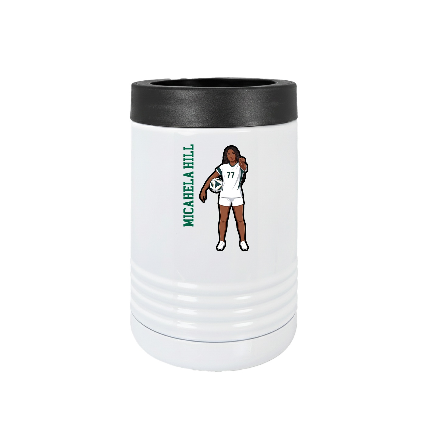 Beverage Holder — Name Vertical in White
