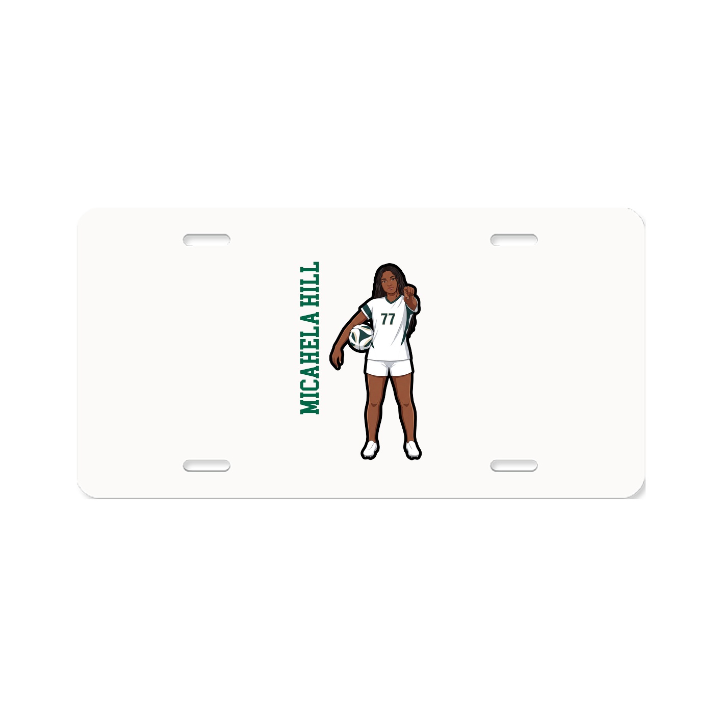 License Plate — Name Vertical in Classic