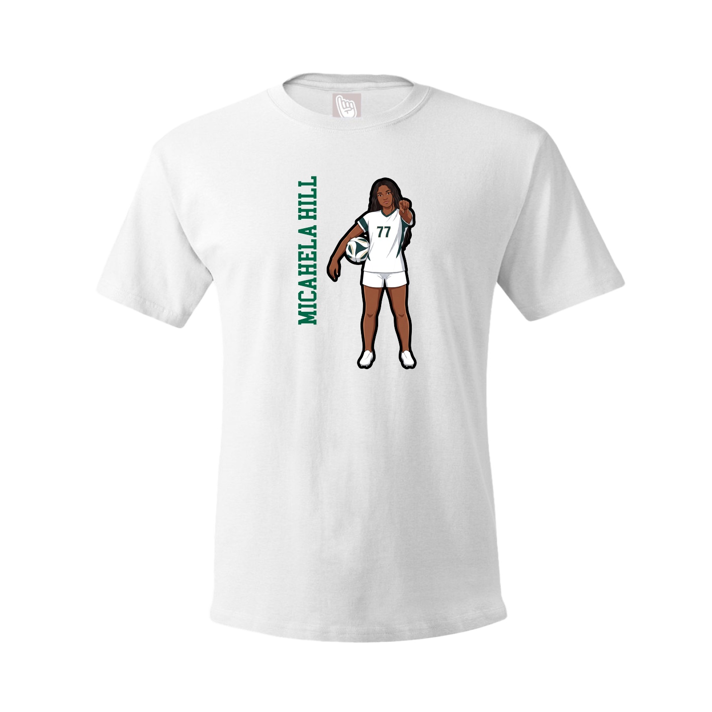 Tee — Name Vertical in White